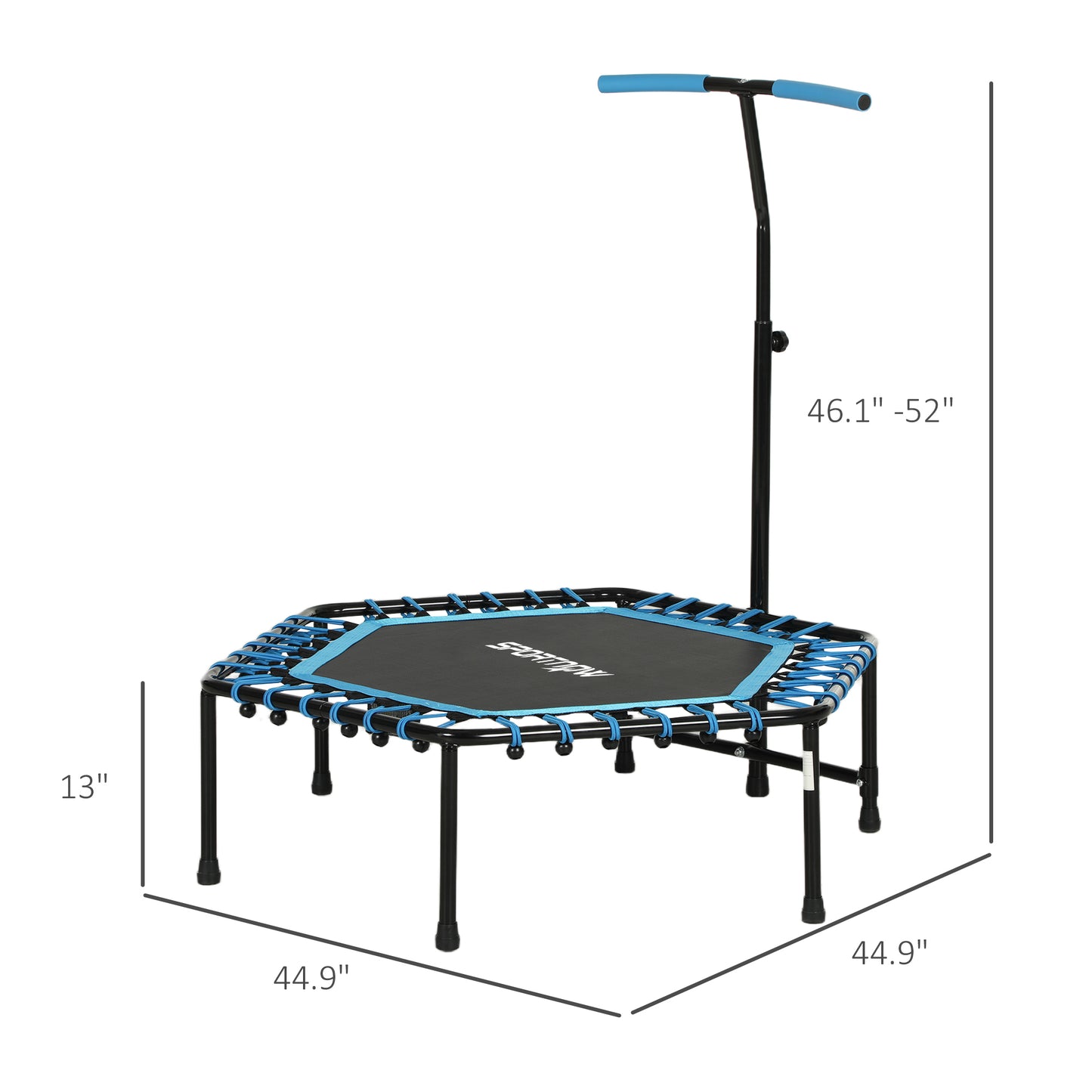 Trampoline for Adults, Quiet Bungee Rebounder with LED Lights