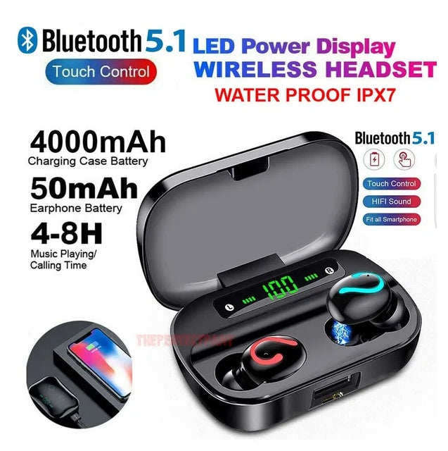 Wireless Earphones Mini Earbuds Stereo Headphones Bluetooth 5.1 Headset
