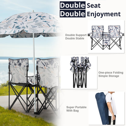 Coconut Tree Pattern, Fishing Chair With Parasol, Camping Chairs