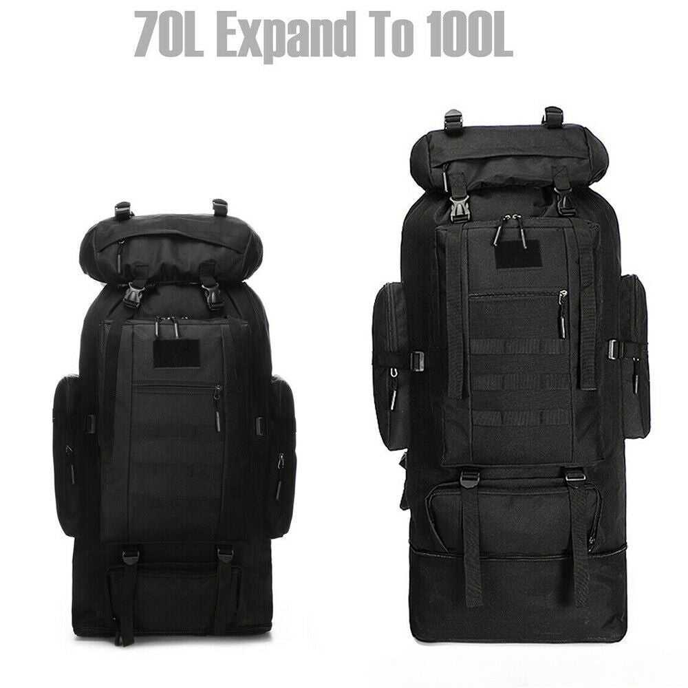 Lager Hiking Camping Backpack Extra Large Rucksack Mens Outdoor Luggage Bag100L