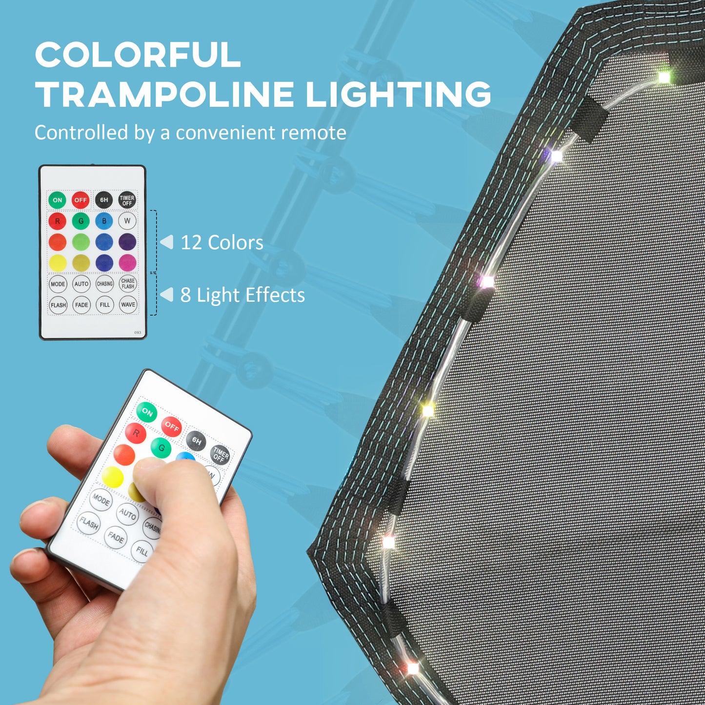 Trampoline for Adults, Quiet Bungee Rebounder with LED Lights