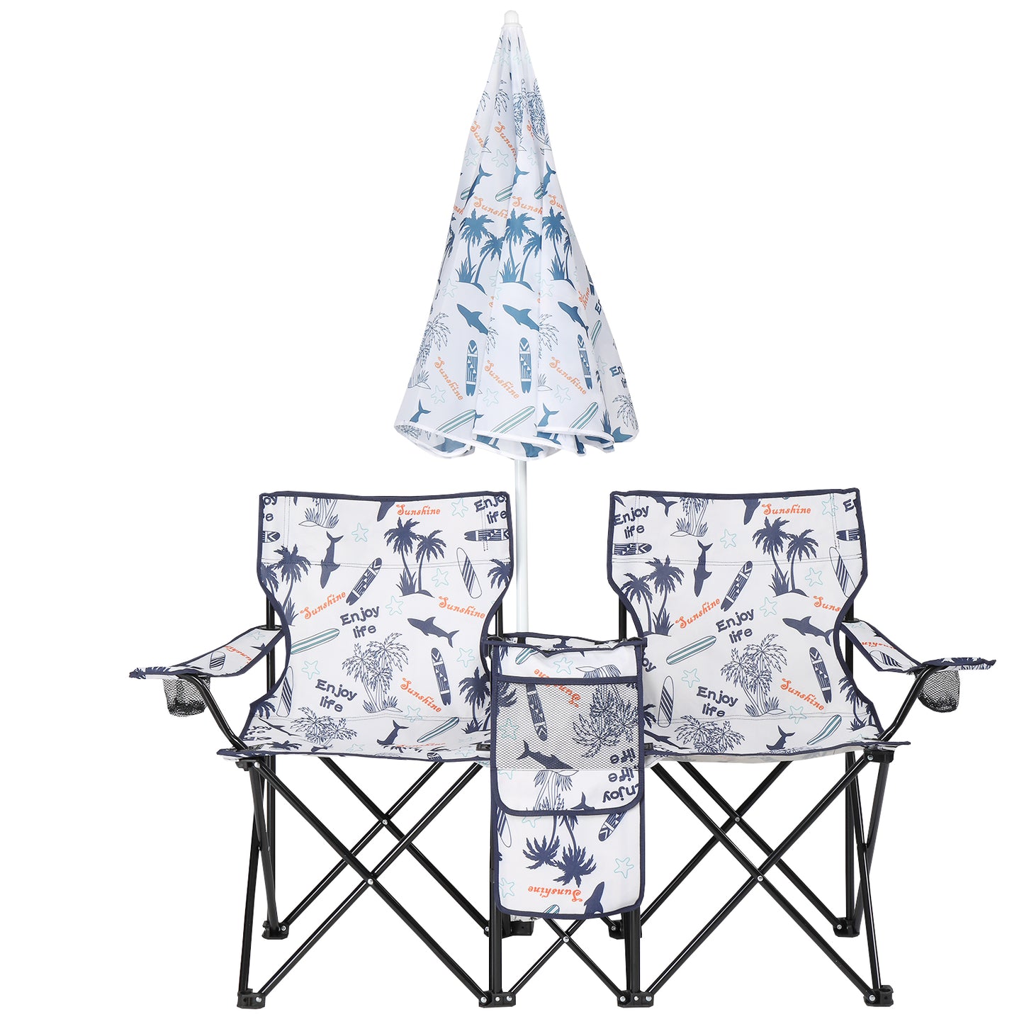 Coconut Tree Pattern, Fishing Chair With Parasol, Camping Chairs
