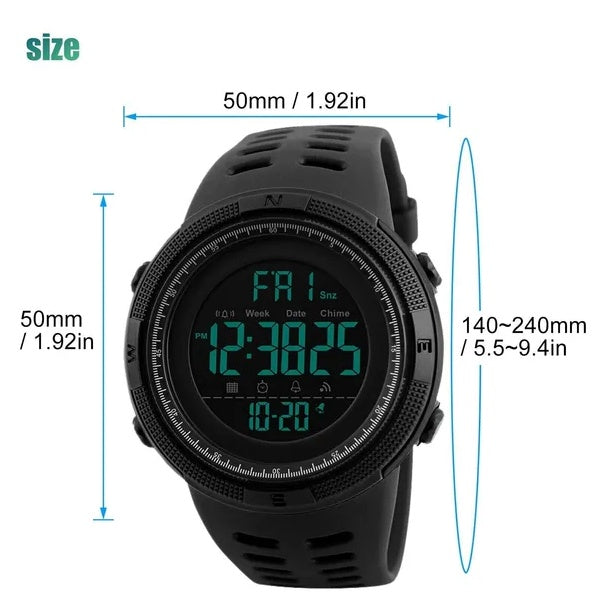 Waterproof Men's Digital Army Military Sport Quartz Analog Chrono Watch