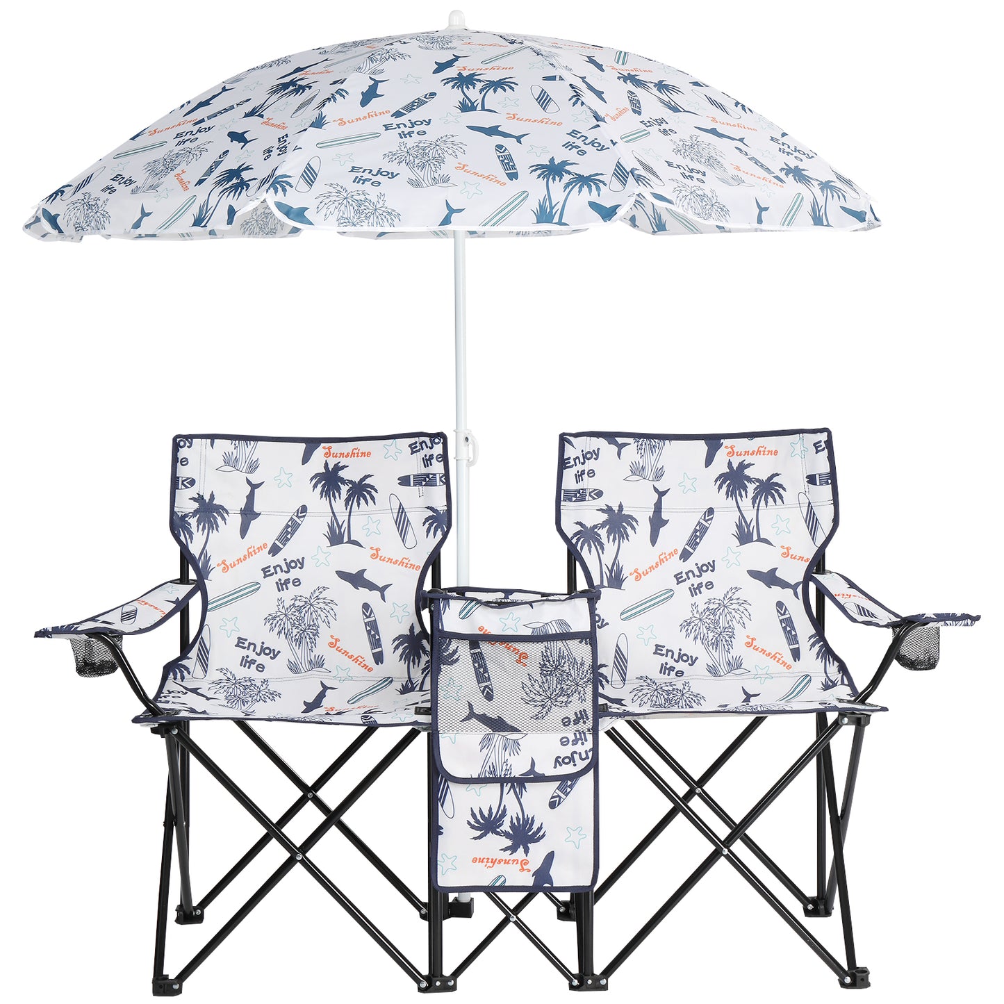 Coconut Tree Pattern, Fishing Chair With Parasol, Camping Chairs