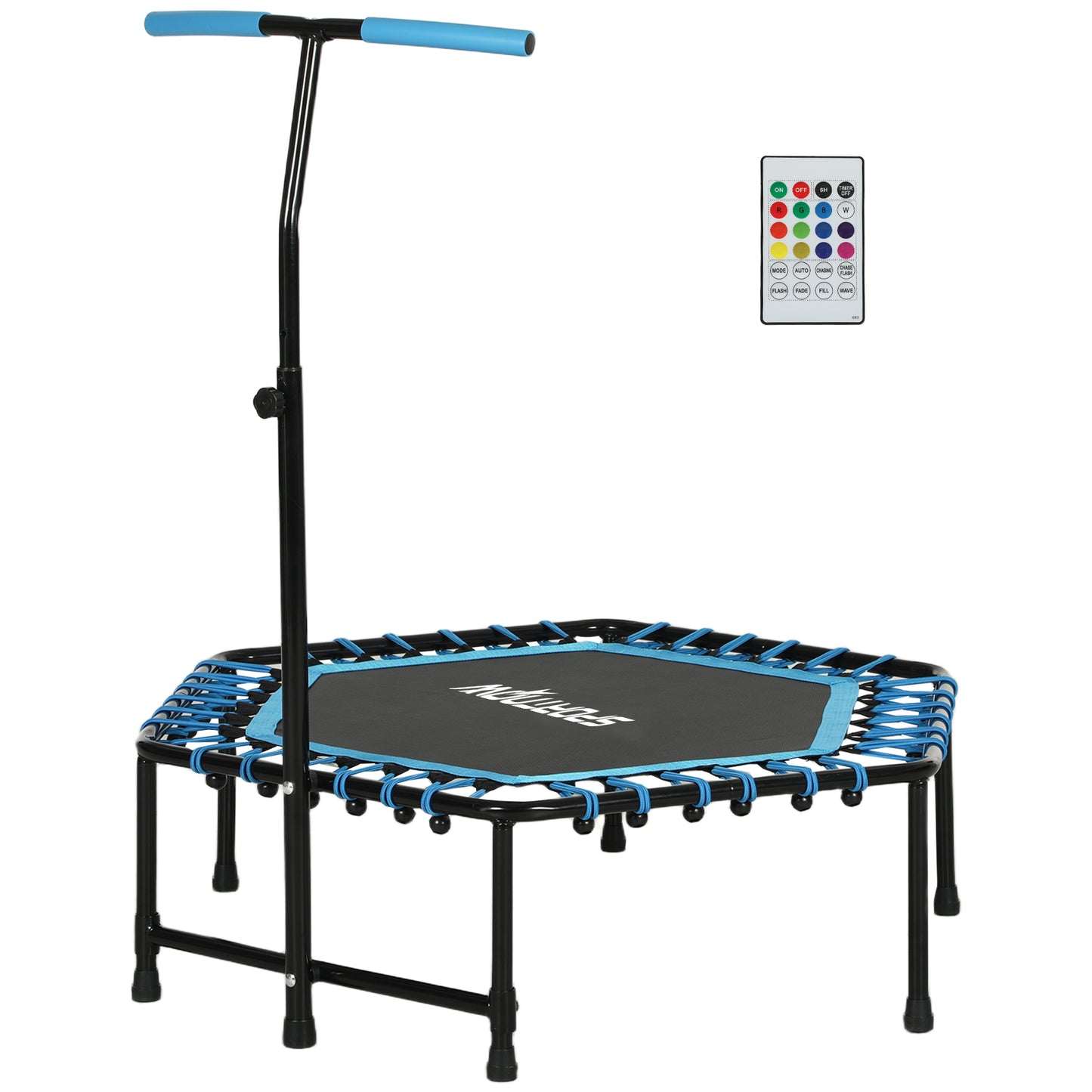 Trampoline for Adults, Quiet Bungee Rebounder with LED Lights
