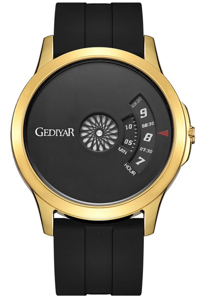 EAJOMIN Mens Watches Waterproof Cool Unique Watch Weird Funny Creative Design Fashion Quartz Analog Wrist Watches for Mens Gifts (G727 Gold)