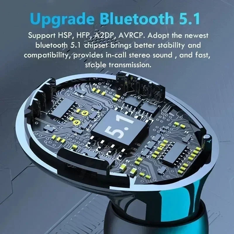 Wireless Bluetooth Earphones TWS Large Screen Intelligent Digital Display In Ear Breathing Light