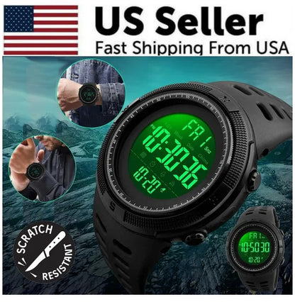 Waterproof Men's Digital Army Military Sport Quartz Analog Chrono Watch
