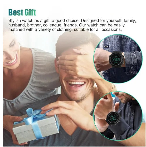 Waterproof Men's Digital Army Military Sport Quartz Analog Chrono Watch