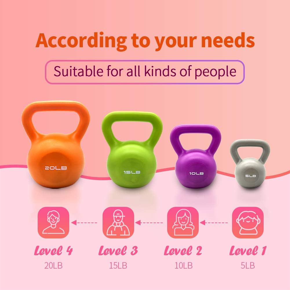 10lbs Kettlebell Set, Strength Training Kettlebells Weight Set For Women
