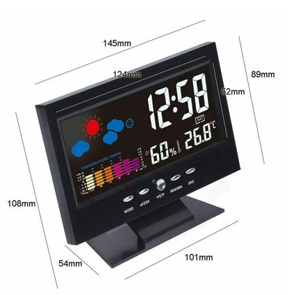 LED Digital Alarm Clock Snooze Calendar Thermometer Hygrometer Weather Display