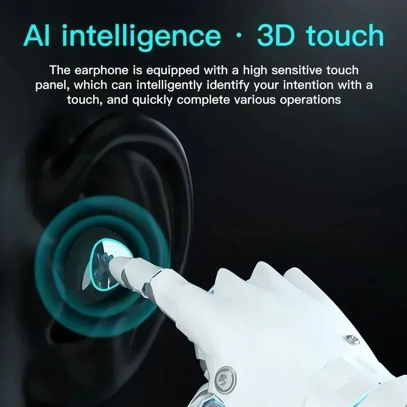 Wireless Bluetooth Earphones TWS Large Screen Intelligent Digital Display In Ear Breathing Light