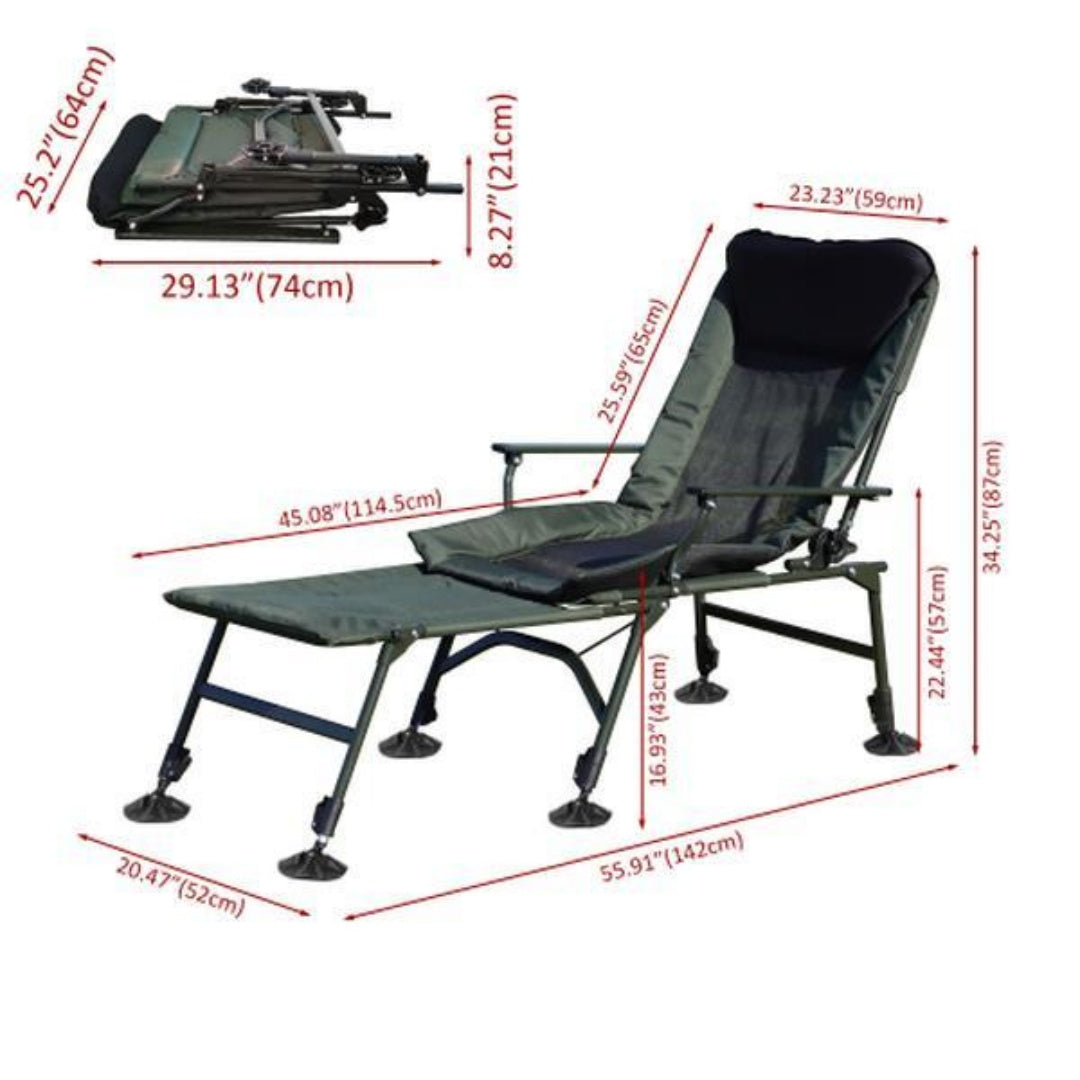 Camping Lounge Chair With Removable Footrest