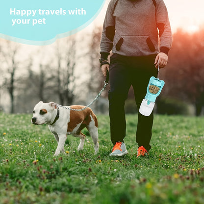 Pet Water Bottle With Food Container, Outdoor Portable Water Dispenser For Dog