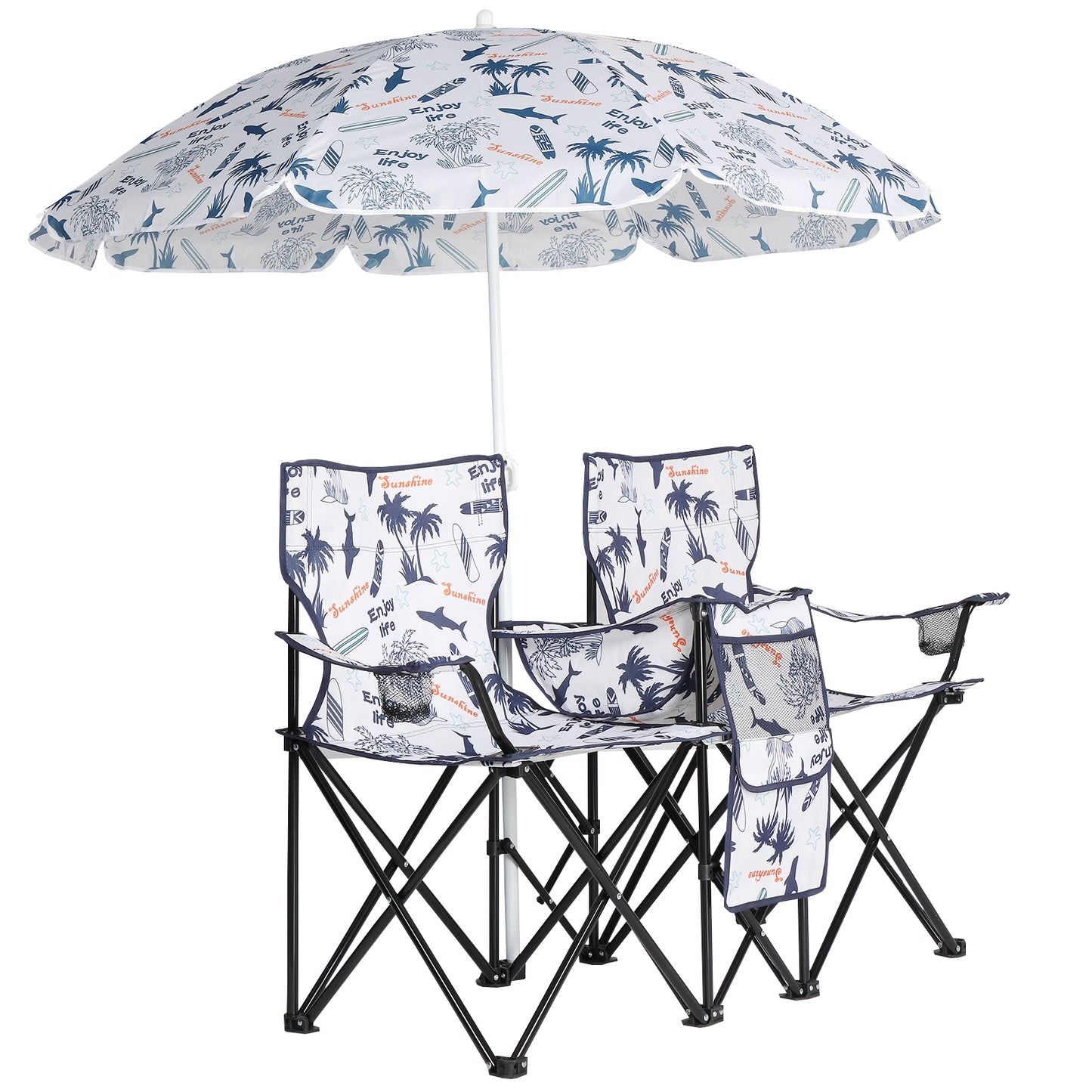 Coconut Tree Pattern, Fishing Chair With Parasol, Camping Chairs