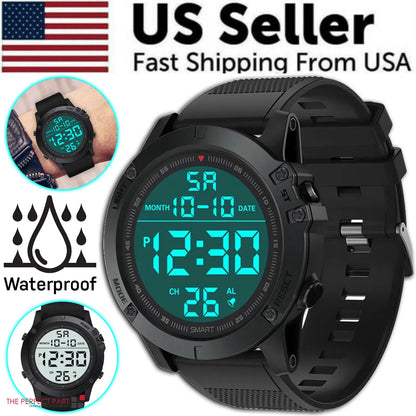 Waterproof Digital Sports Watch Military Tactical LED Backlight Wristwatch