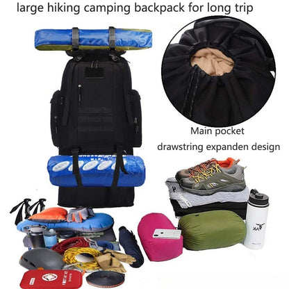 Lager Hiking Camping Backpack Extra Large Rucksack Mens Outdoor Luggage Bag100L