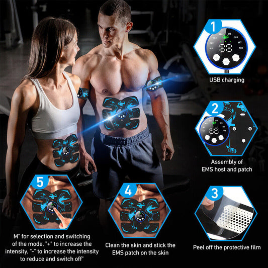 Muscle Toning Trainer ABS Stimulator AB Hip Arm Toner Fitness Belt