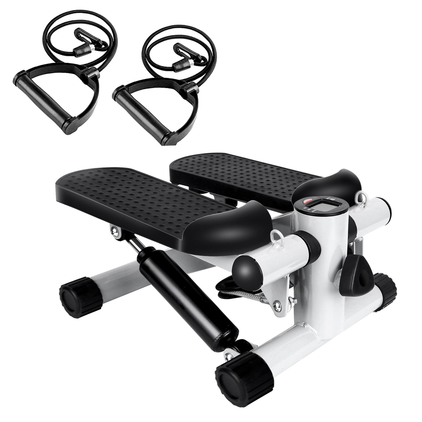 Stepper For Exercise Mini Fitness Stepper With 2 Resistance Bands LCD Monitor Max 330.7LBS